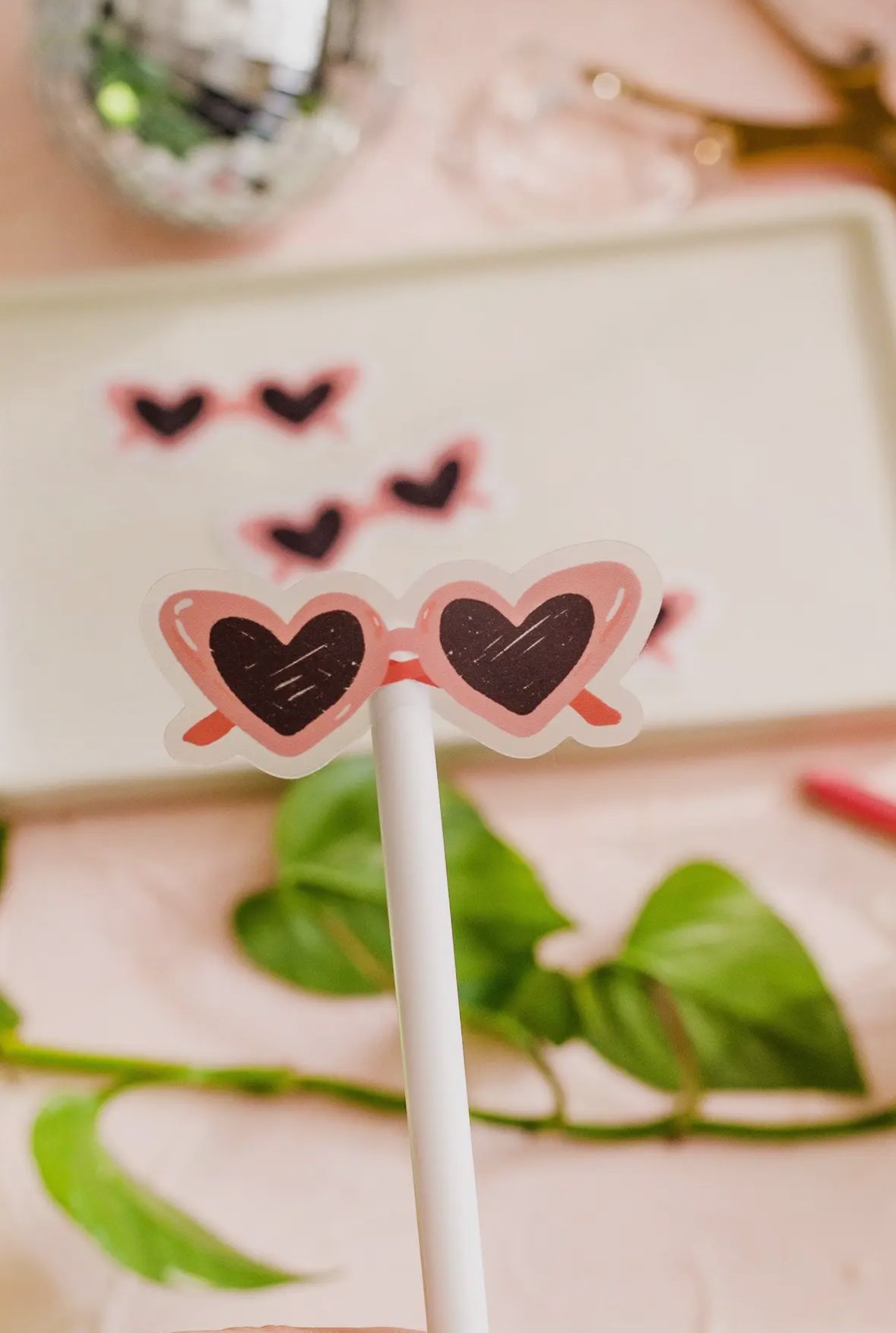 Heart Eyes Clear Sticker