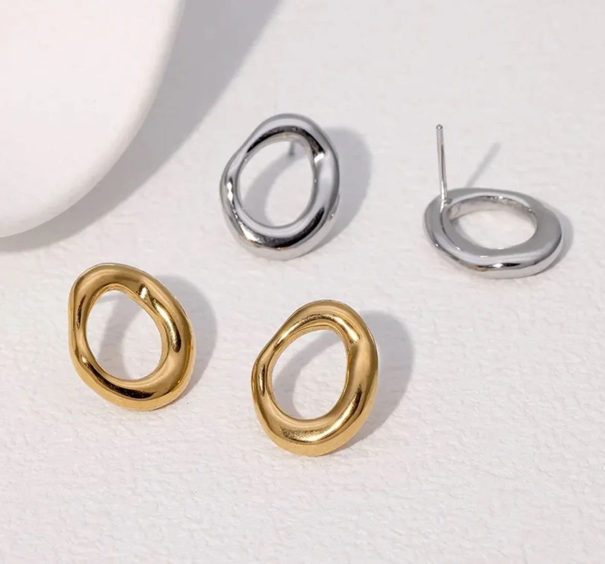 Open Organic Circle Studs