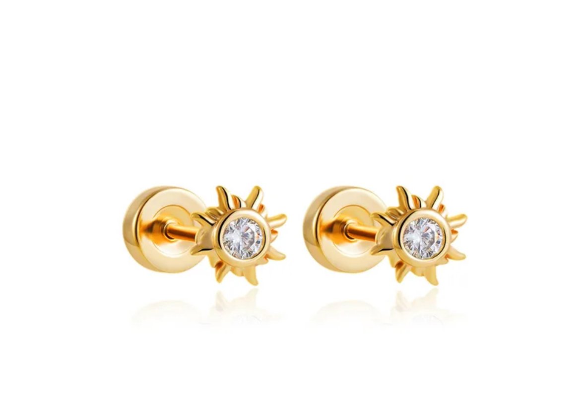 Diamond Sun Flatback Studs