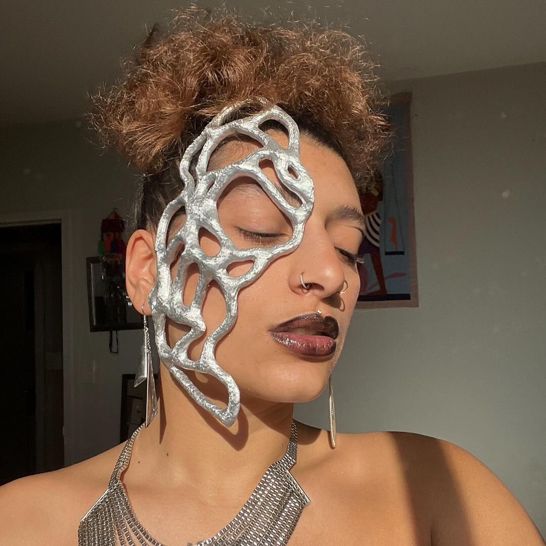 selling some new + archived 3D prints this Sunday at @thedrakehotel with @kunncollective {ft. 3D printed face piece