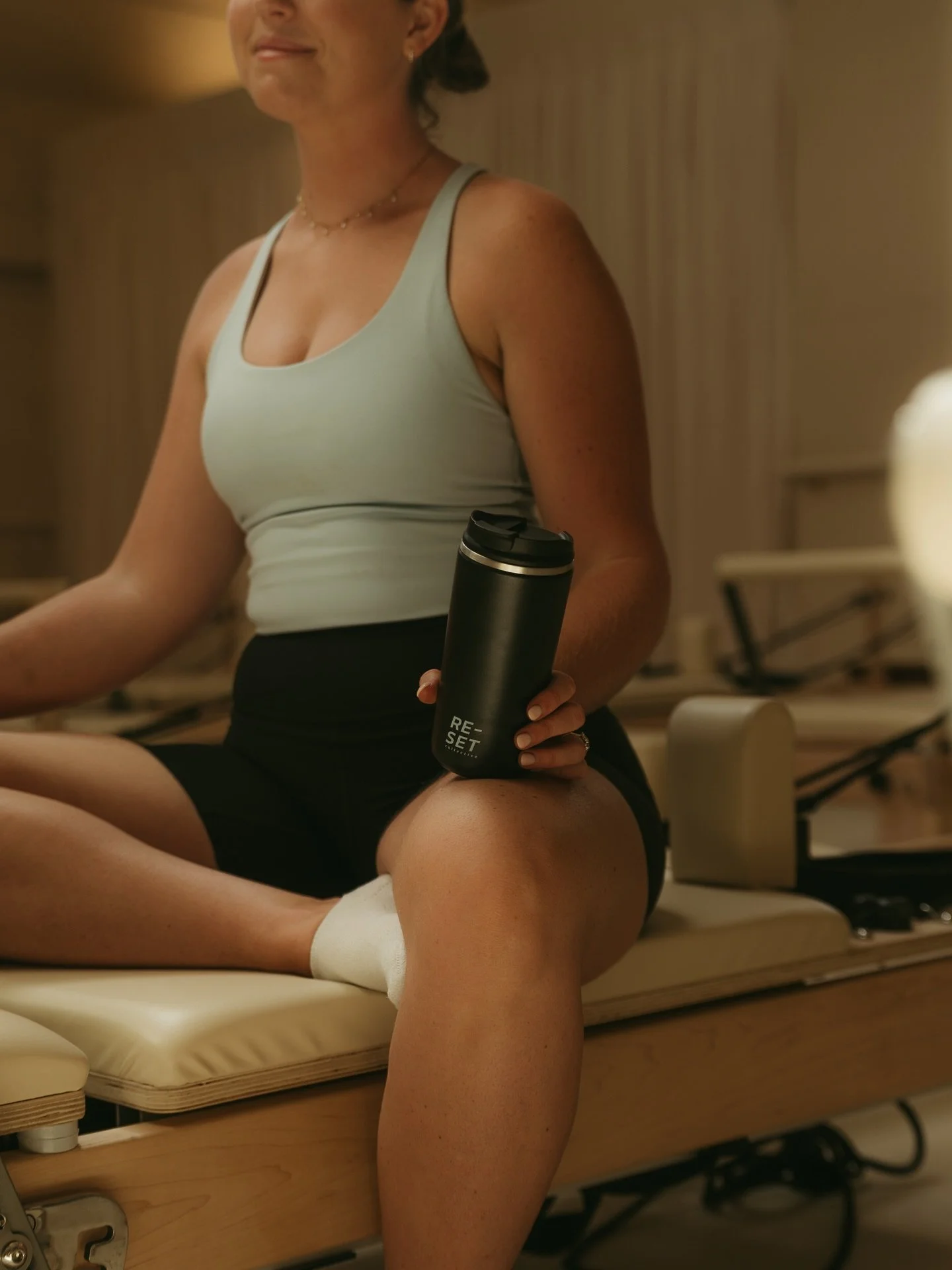 The peak of all morning routines: reformer pilates and hot coffee ☕️