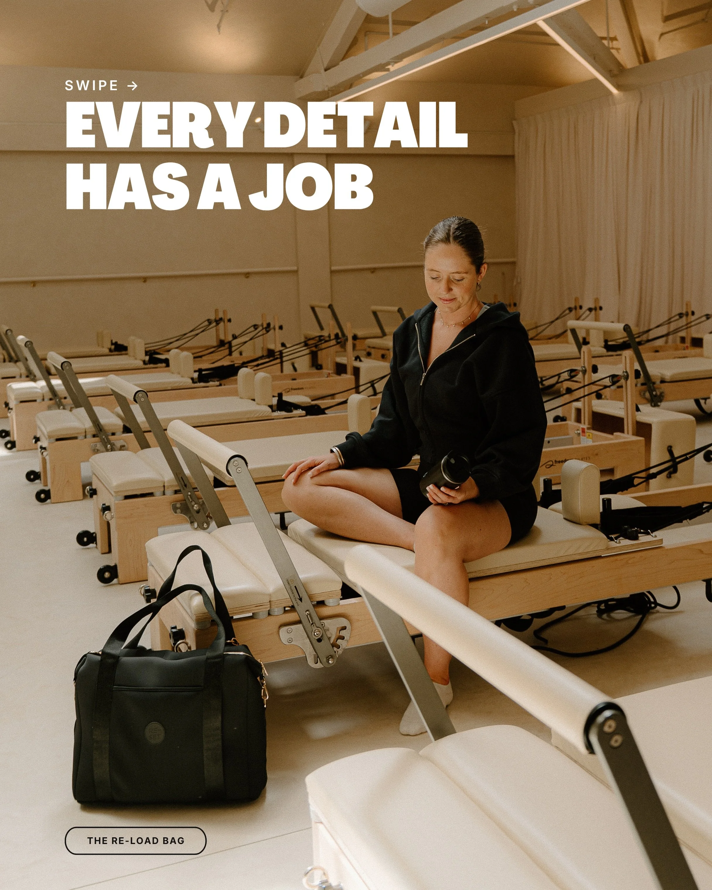 Two years in the making. Every detail has a job.

The RE-LOAD Gym Bag drops August 3. Swipe to see what&rsquo;s inside 🖤

Link in bio. Waitlist gets early access first + special pricing.