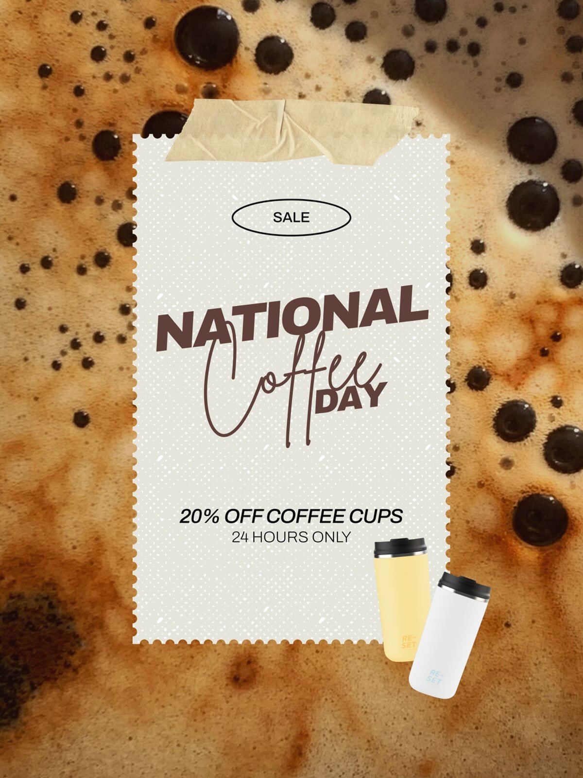 There&rsquo;s always something to celebrate and today it&rsquo;s Coffee Day ☕️☕️ Take 20% off all insulated coffee cups till tomorrow morning to celebrate. Perfect for summer, iced drinks or hot coffee lovers.

Use code: COFFEE2026
Code valid till 9a