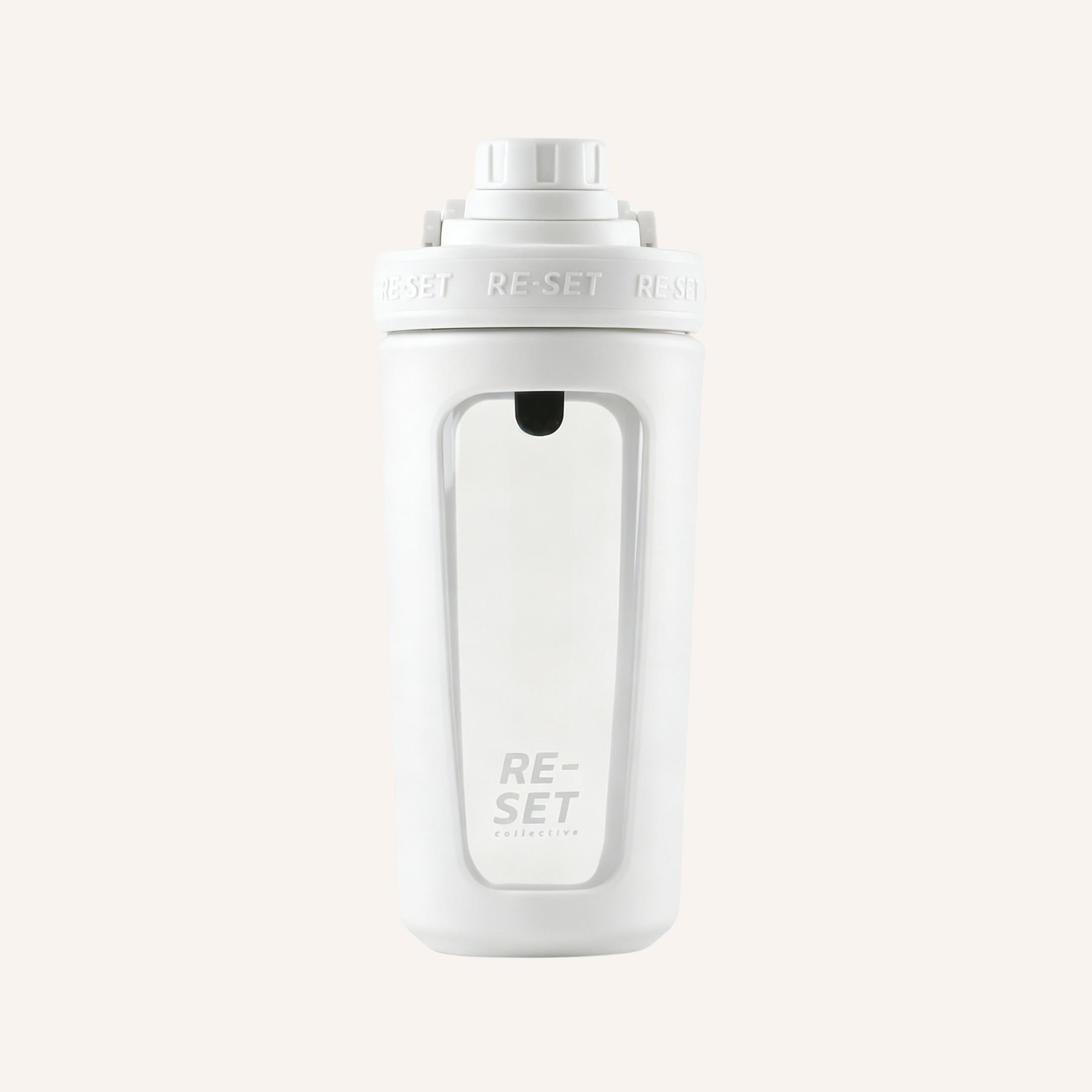 RE-MIX GLASS PROTEIN SHAKER 750ml - WHITE