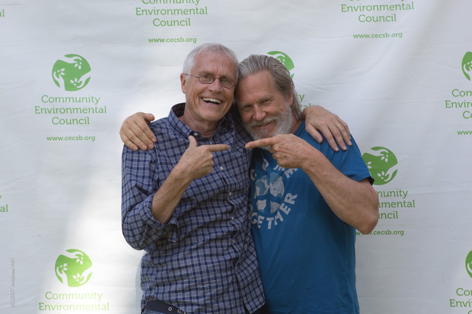  Jeff Bridges and Environmental Hero Paul Hawken in 2017. ©Andrew Hill 