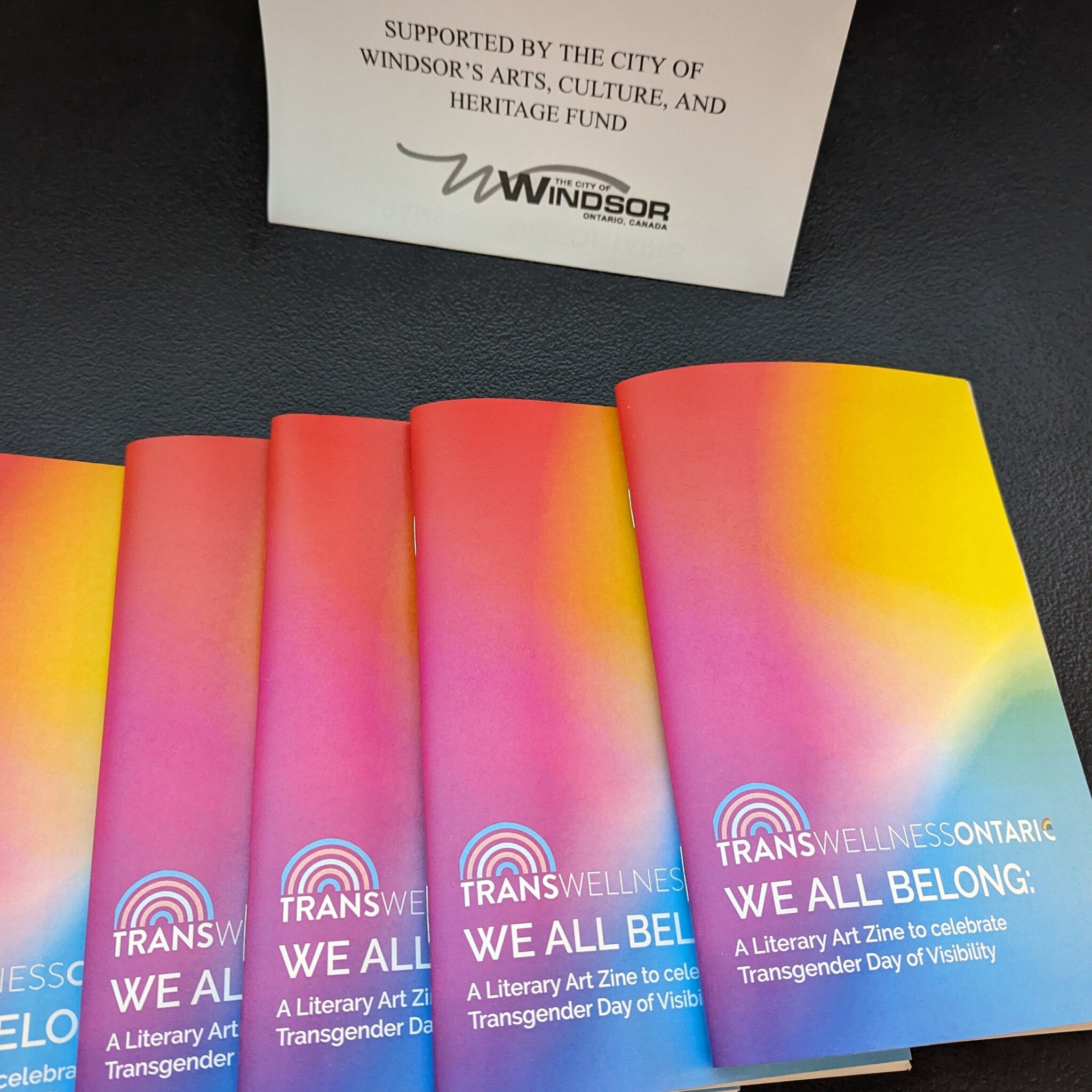 Thank you to everyone who came to our Trans Day of Visibility event yesterday where we officially released our zine entitled &quot;We All Belong: A Literary Art Zine to Celebrate Transgender Day of Visibility.&quot; It was wonderful to hear our commu