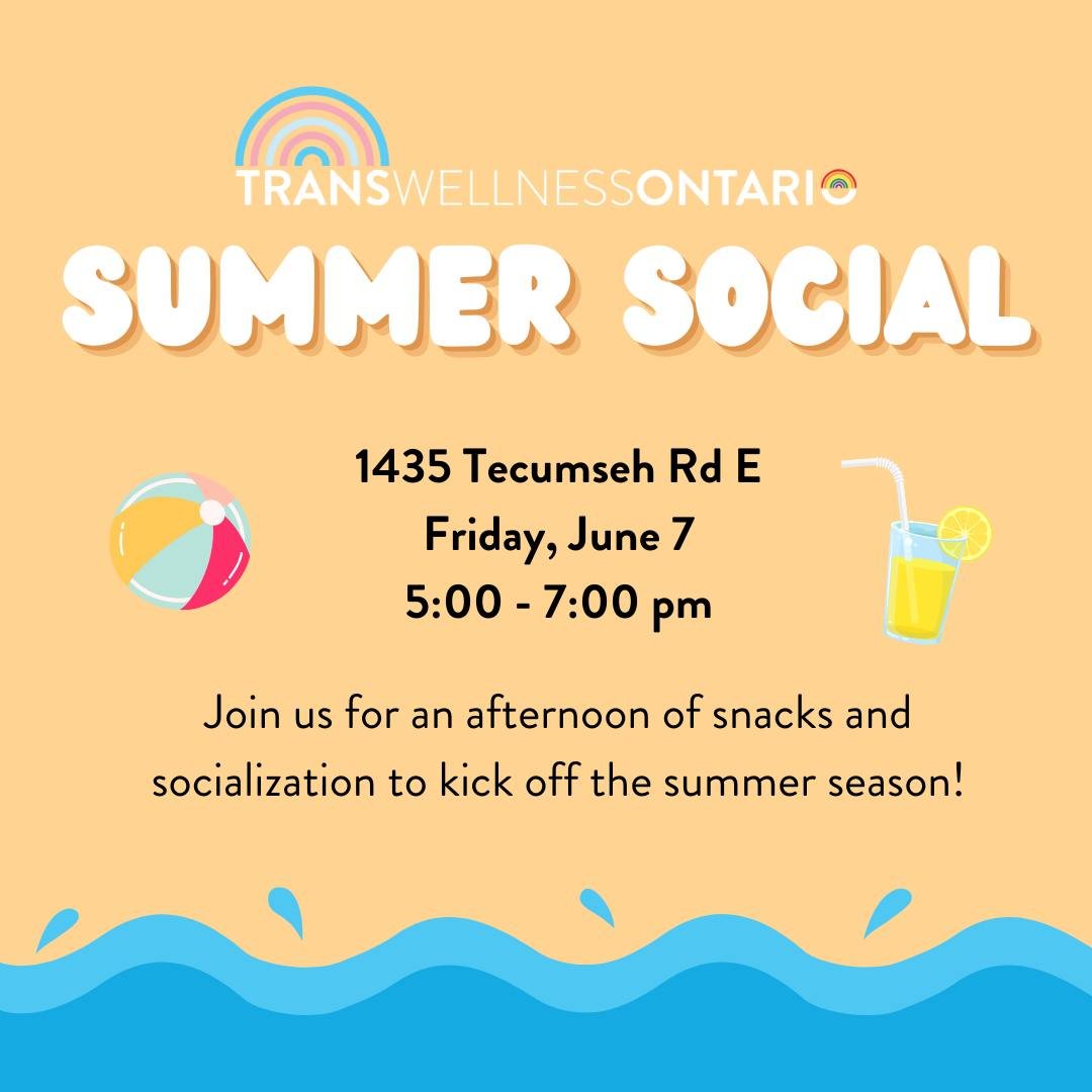 Looking for a fun way to kick off the summer pride season? Join us for TWO's Summer Social on Friday, June 7 at 5:00 pm! We will have snacks, summer activities, and socialization with community members! 😎🌞🌈