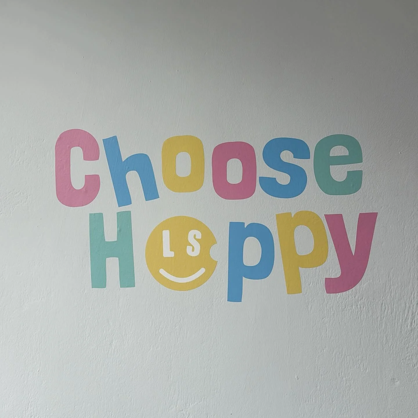Why choose anything else, when you can choose HAPPY?  #iamthetoybin #carryingJOY #officewall
