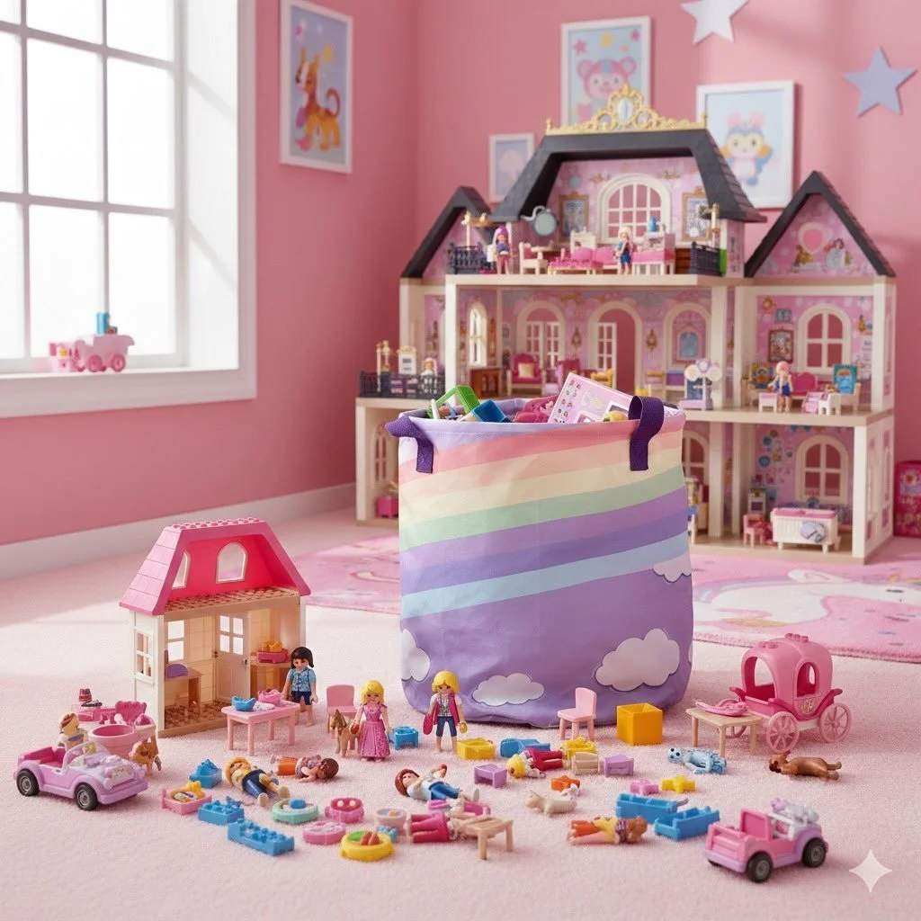 For messy playdays and tidy endings.
Real houses. Doll houses. All covered 🧸🏠 #iamthetoybin #carryingJOY