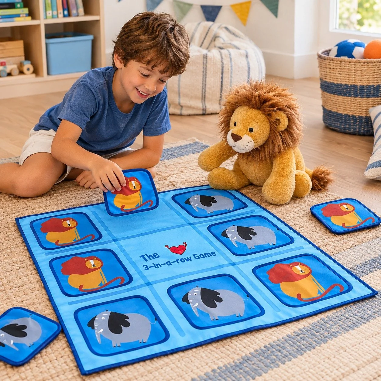 🦁 Let the games begin! 💙

Three in a row&hellip; but make it wild! 🐘🦁

Our 3-in-a-Row Game turns classic tic-tac-toe into a big, hands-on floor adventure. Perfect for little strategists, playdates and screen-free fun &mdash; with a little help fr
