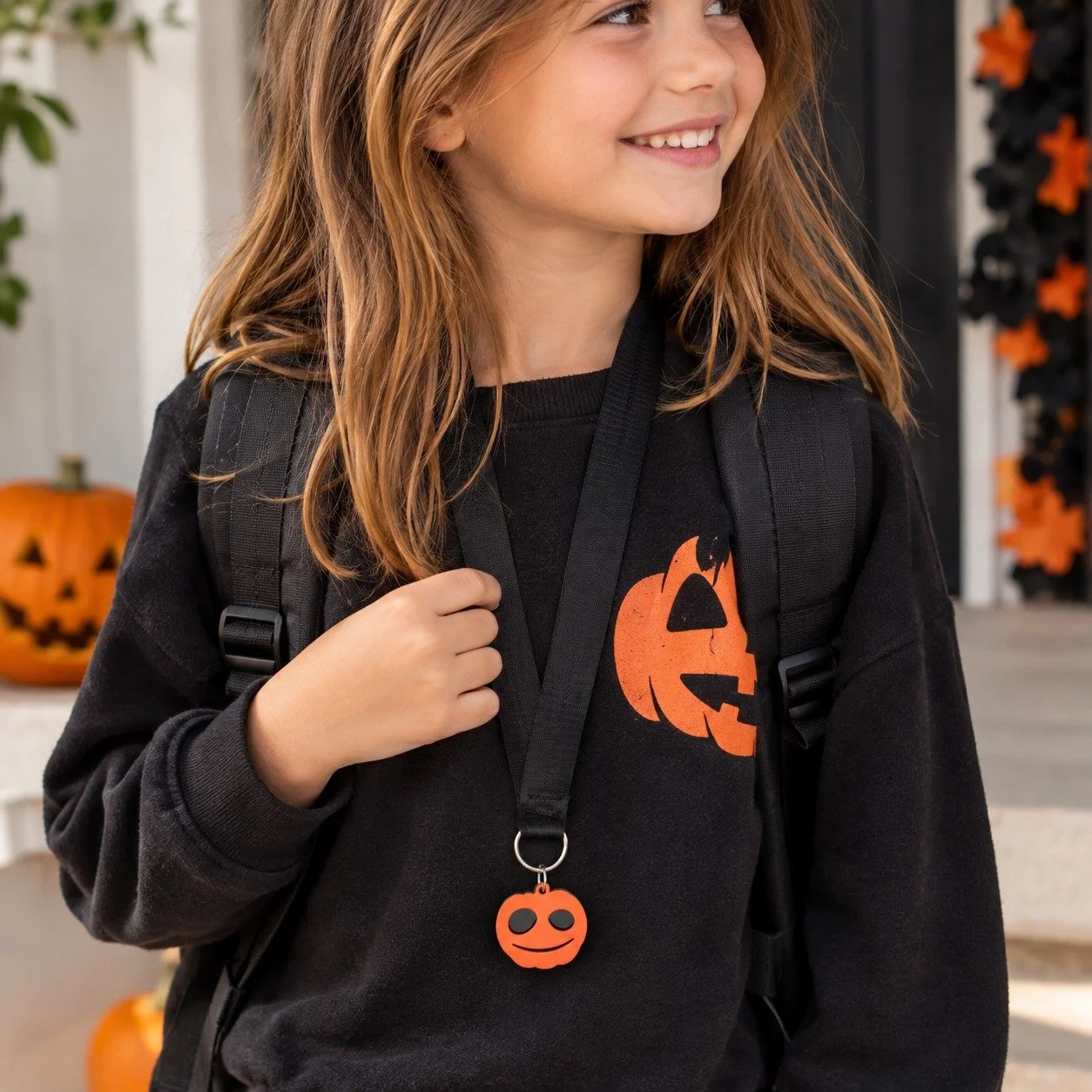🎃 A little Halloween magic, wherever you go with the Halloween pumpkin lanyard!Little details. BIG Halloween vibes! 🎃🕸️🖤 #iamthetoybin #carryingJOY