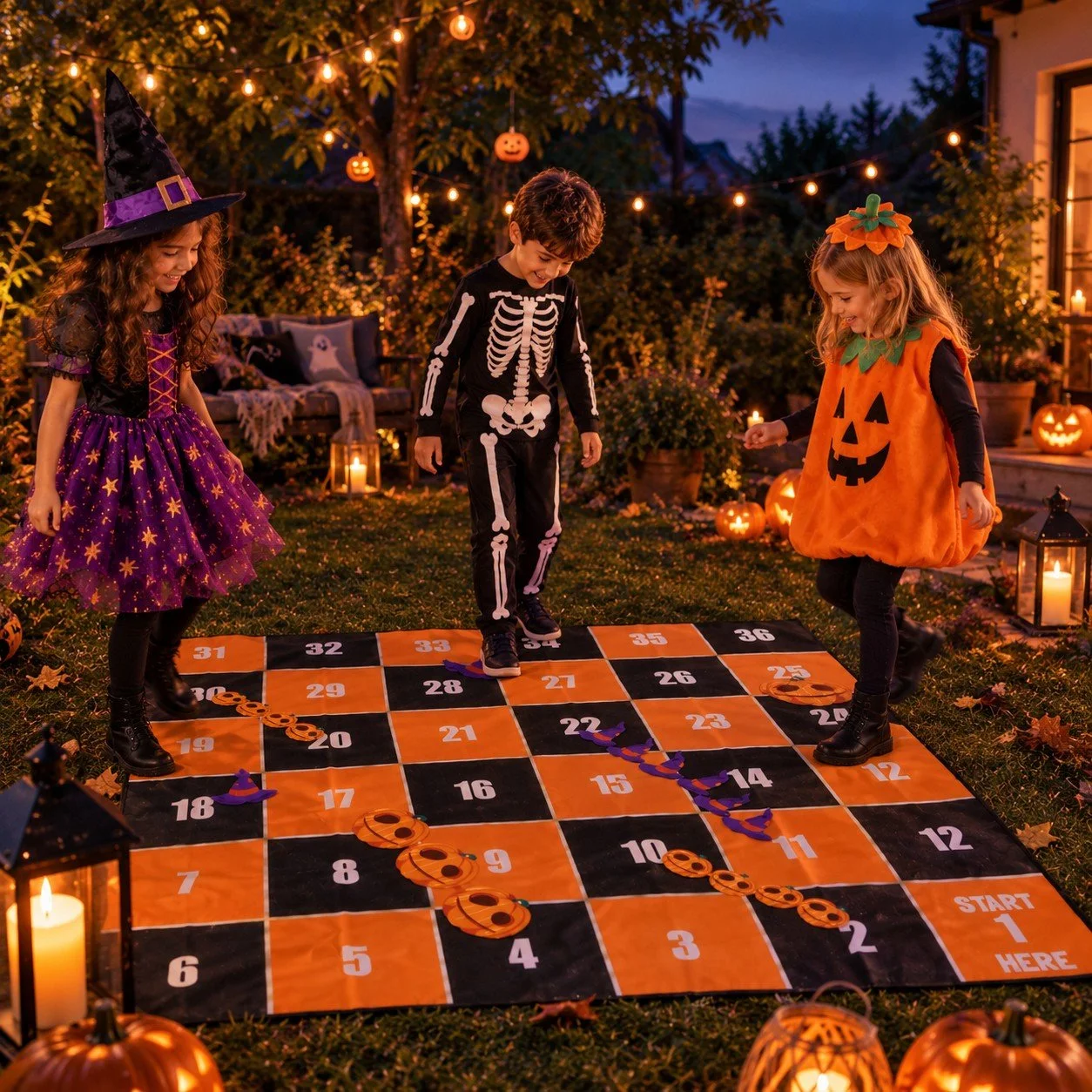 Kids will not stop playing with this big board snakes and ladders Halloween game #iamthetoybin #carryingJOY