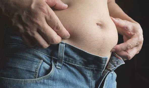 an image of a bloated stomach. functional patterns protocols ask clients to avoid grains because bloating leads to reduced intra-abdominal pressure