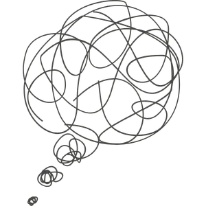 Sketch of a brain with interconnected nodes and lines representing neural connections.