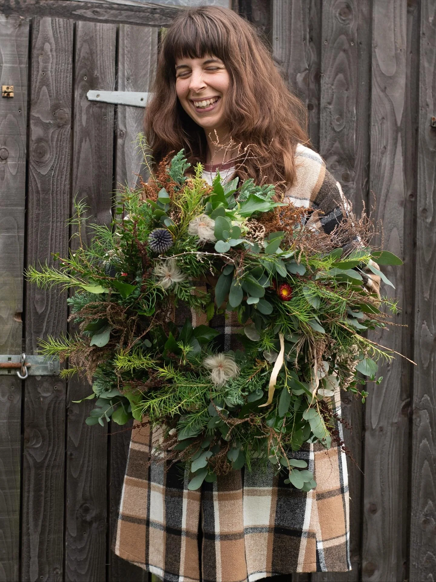 Make a wreath with me! I&rsquo;ll be at @sunnybankmills on Friday 5th Dec (6-8pm) and on Saturday 6th Dec (2-4pm). We&rsquo;ll spend a joyful couple of hours creating something gorgeous to adorn your front door! As always, a spread of local foliage, 
