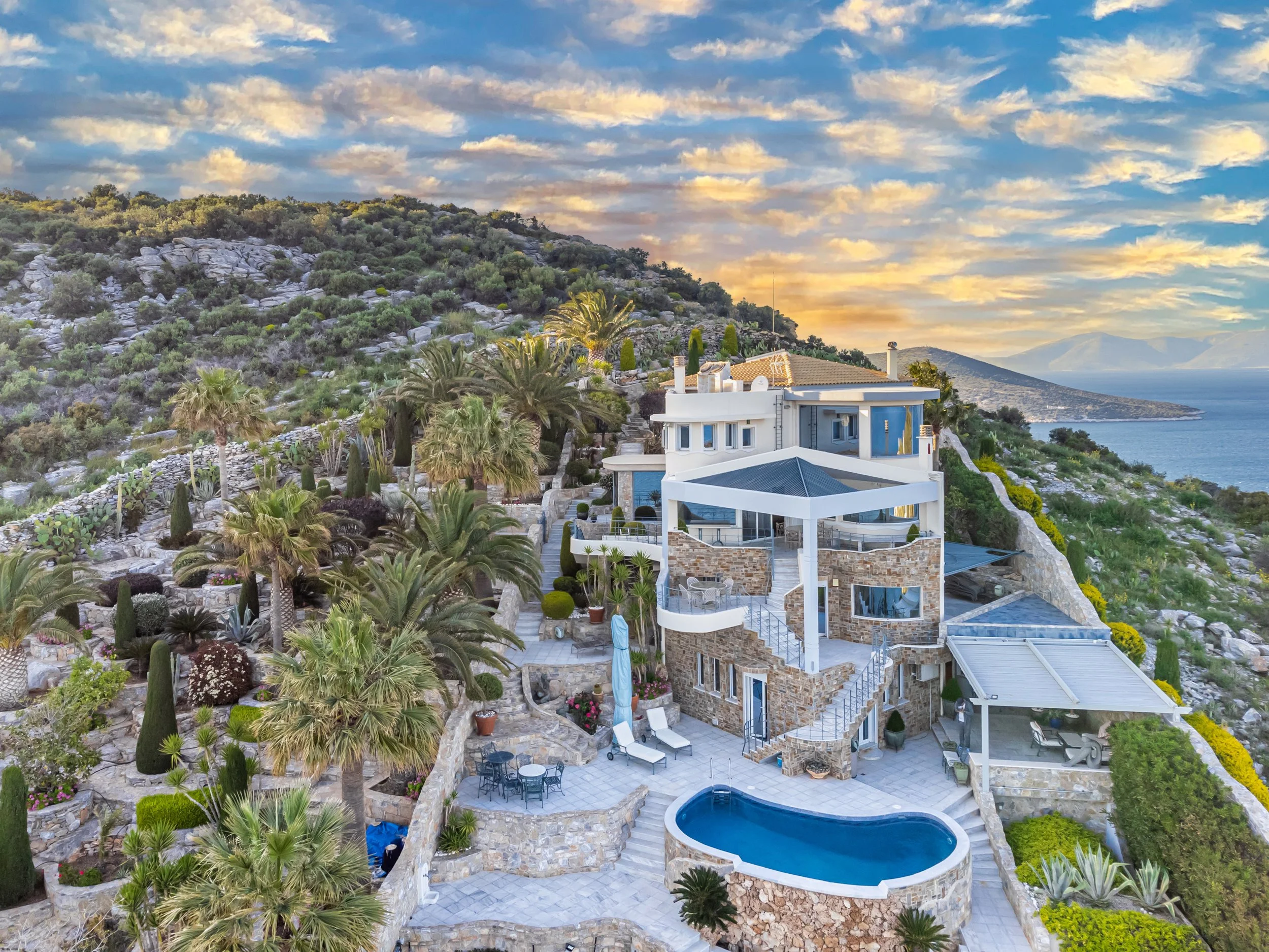 exclusive villa in athens with sea view