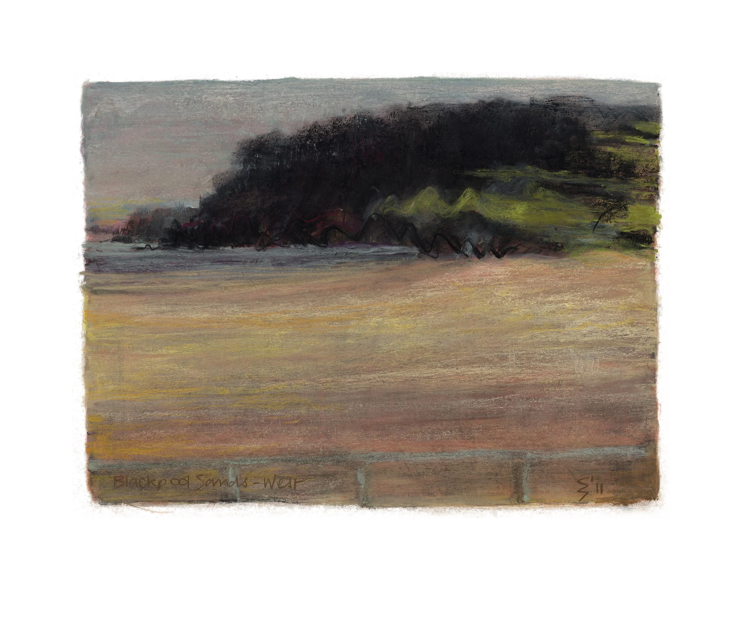 048A-Shore_Blackpool_Sands_West_image35x47cm_framed50x70cm_2011_PastelPaper.jpg