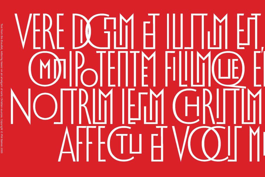 Baines Vere Dignum: Paschal candle design using Vere Dignum, a collection of three typefaces created by Phil Baines. 1999. 