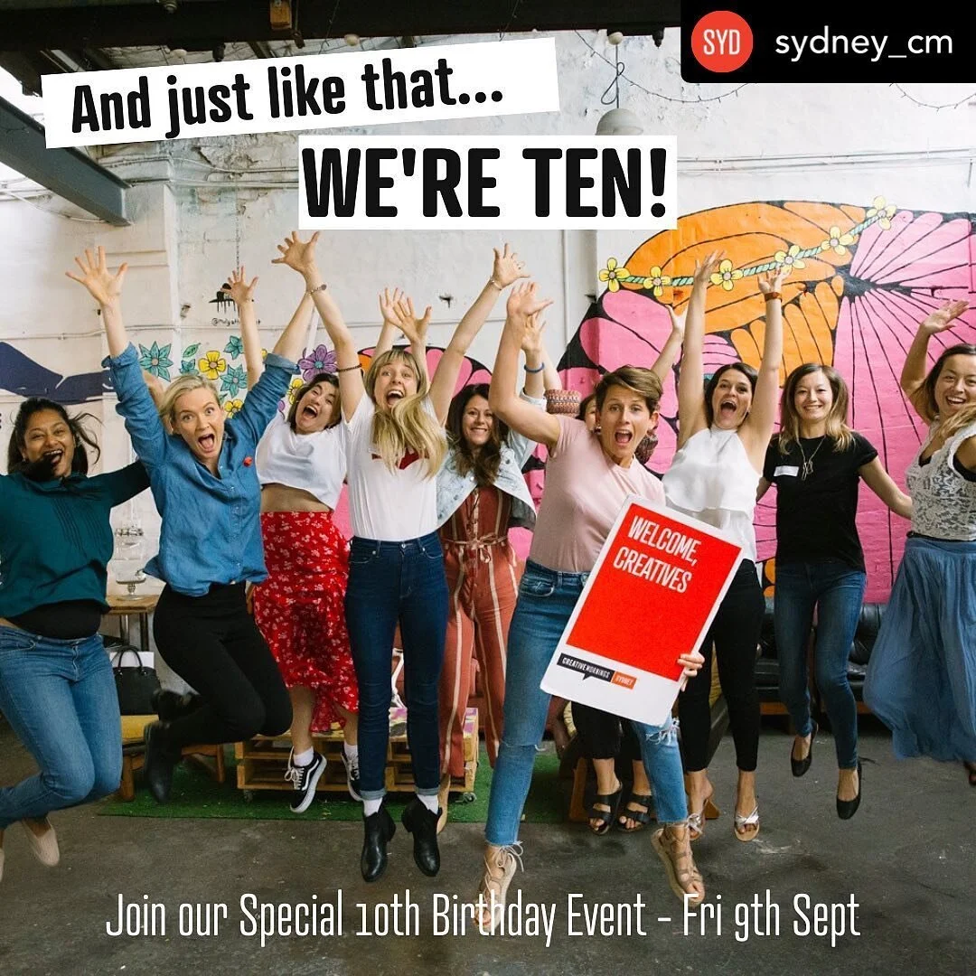 #regram @sydney_cm Wow! We can&rsquo;t believe that it&rsquo;s been 10 years of CreativeMornings Sydney. 🎉🥳

Join us on Friday 9th September for a very special 10th birthday event. (Stay tuned for details.)
 
It&rsquo;s been 10 years of incredible 