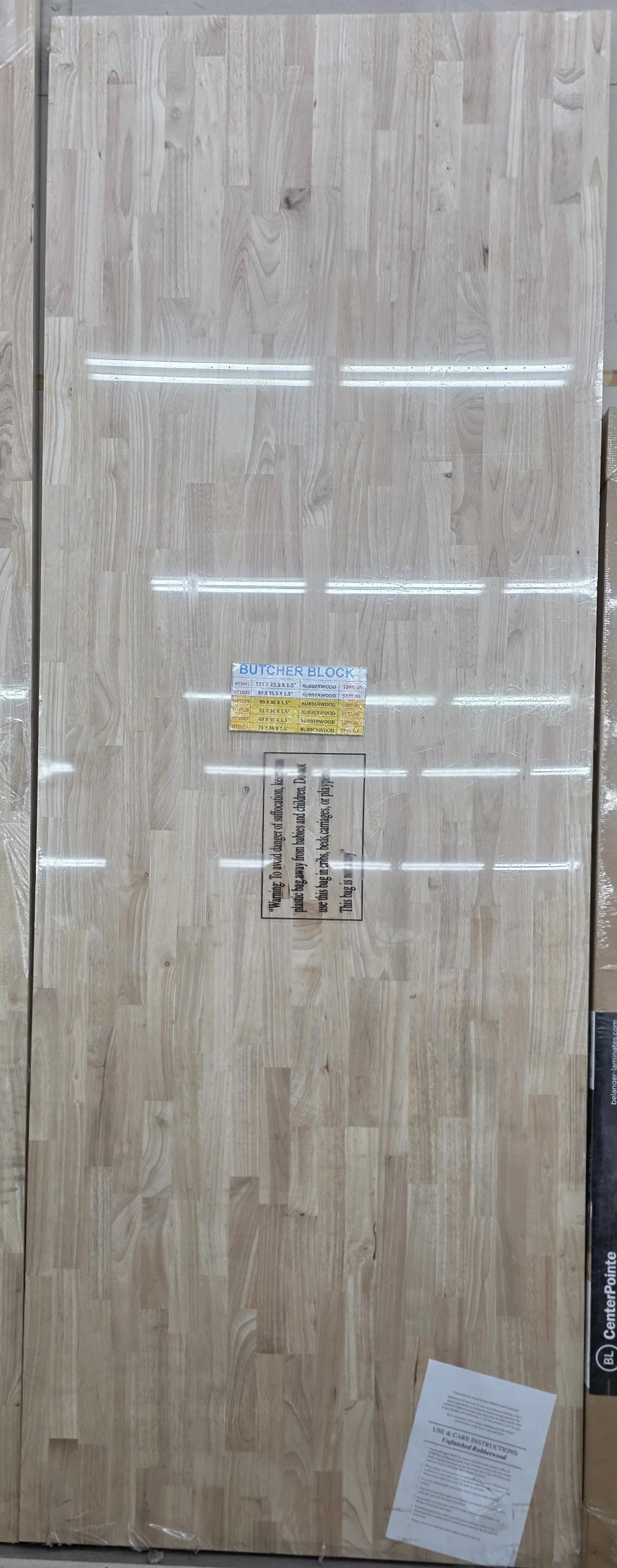 Butchers block Rubberwood