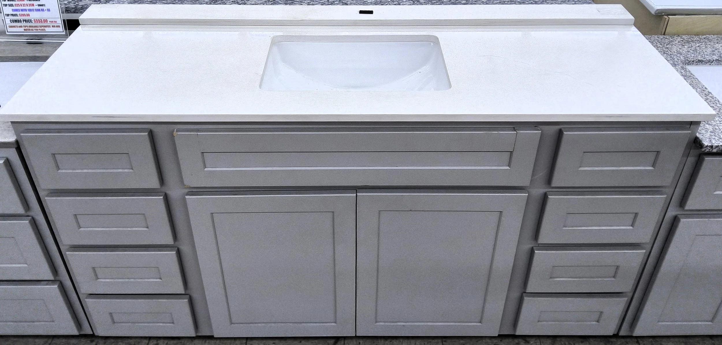 Full Vanity Combo G-Town Limestone/White Sands