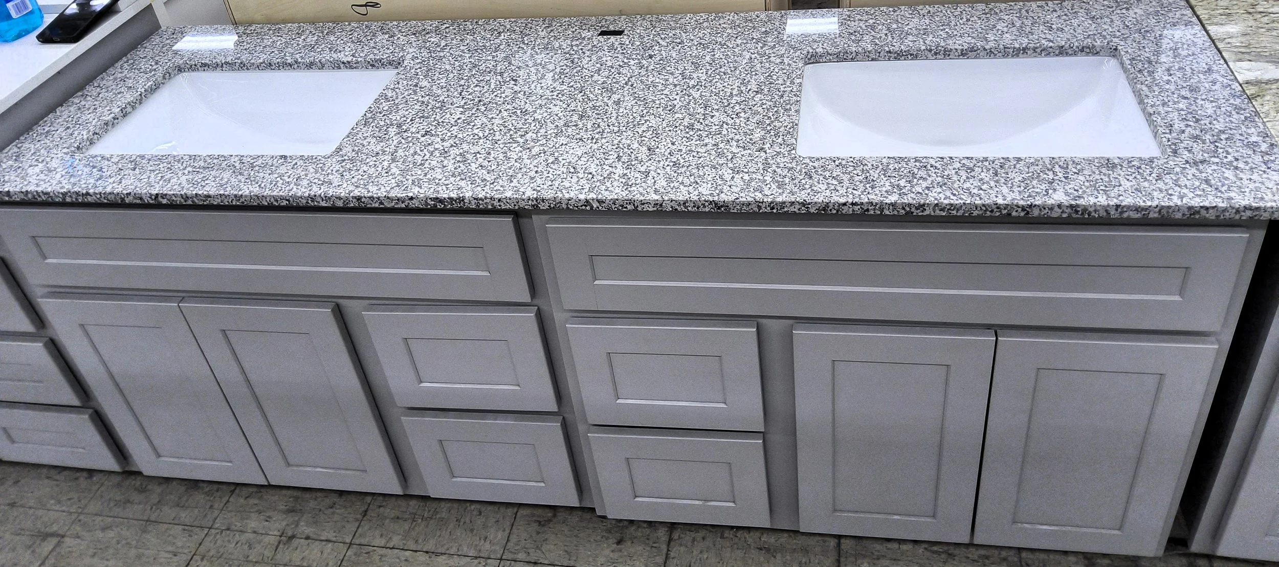 Full Vanity Combo G-Town Limestone/Rockville White