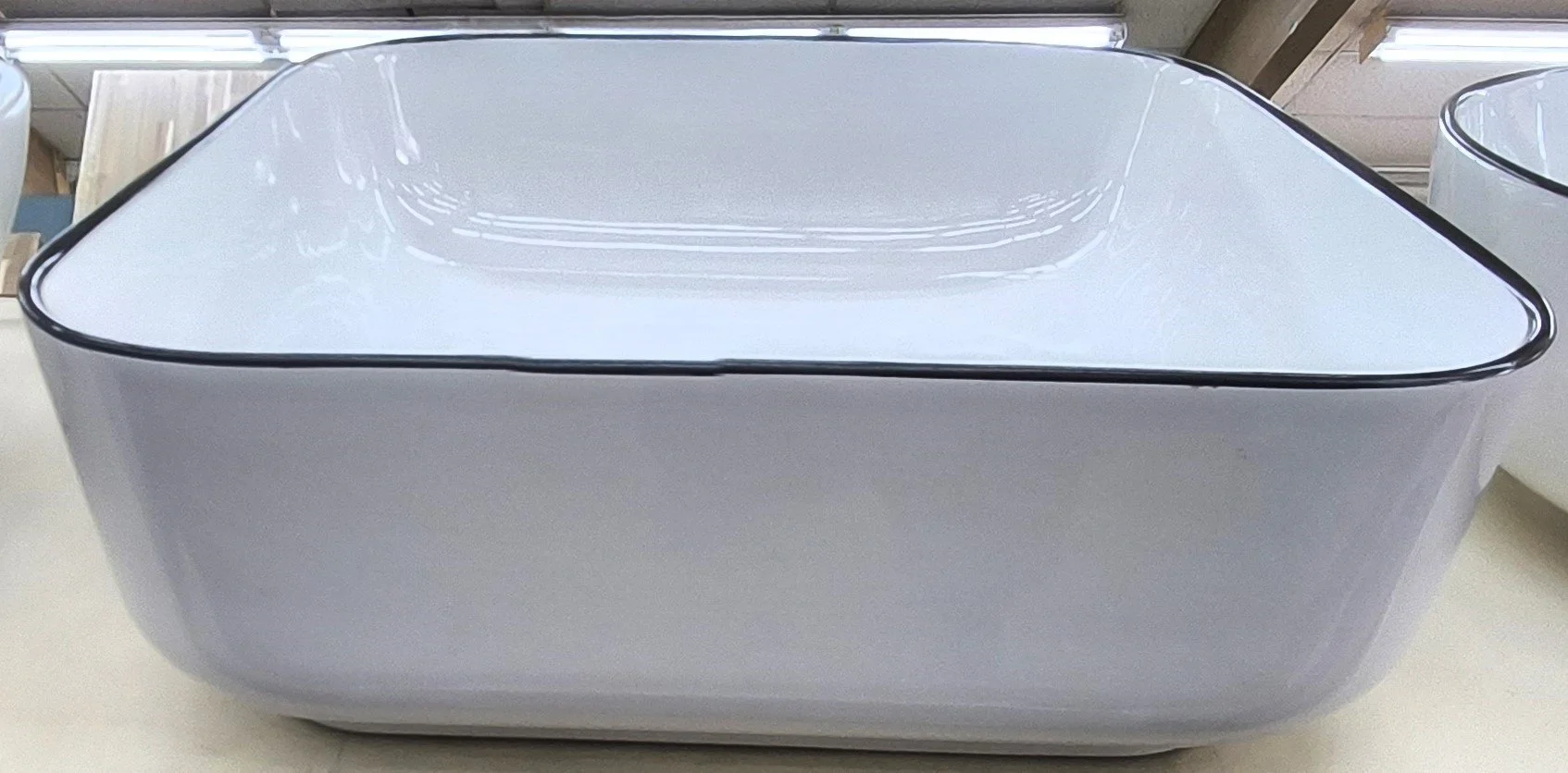 White Square Ceramic Vessel Sink