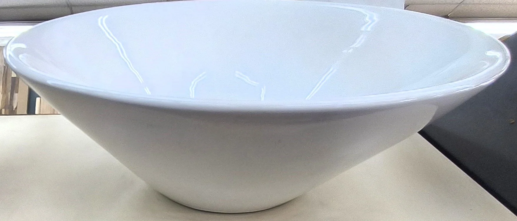 White Wide Ceramic Vessel Sink