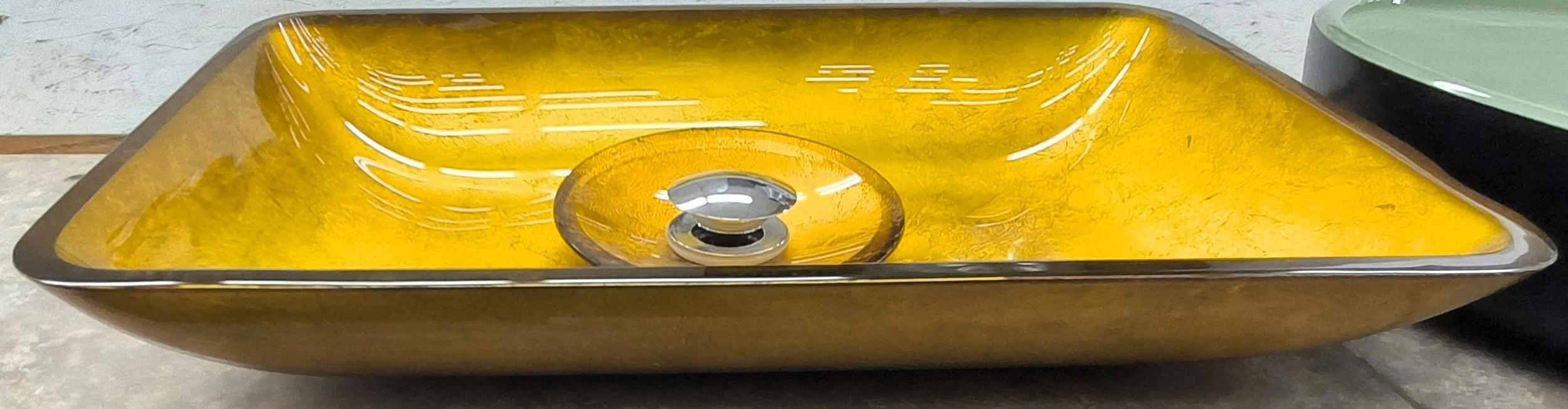 Golden Amber Vessel Square Sink