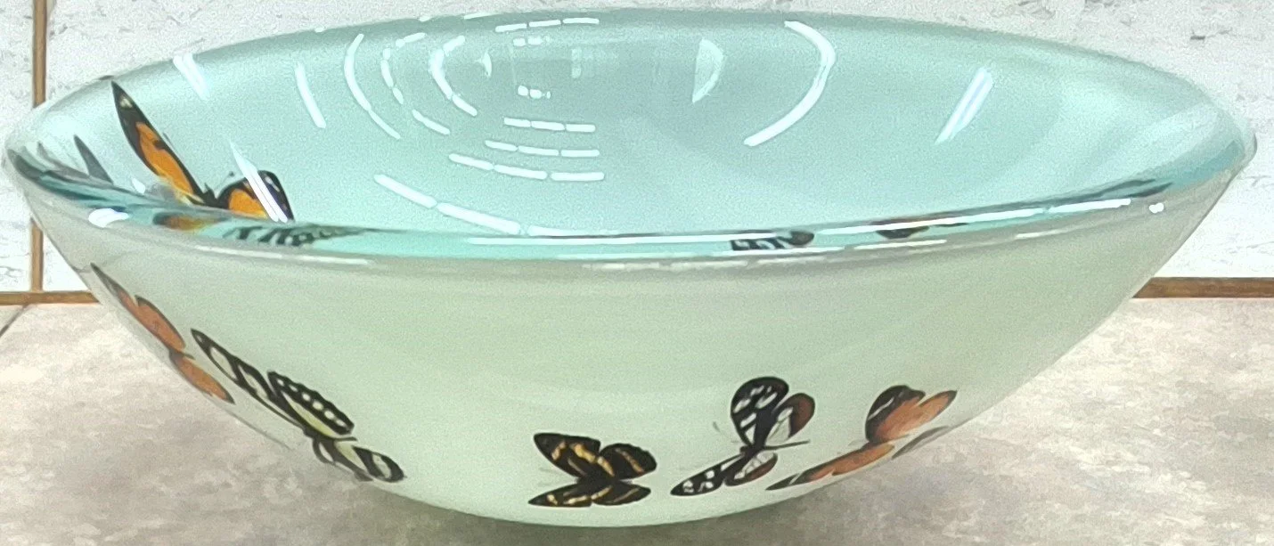 Butterfly Glass Vessel Bowl Sink