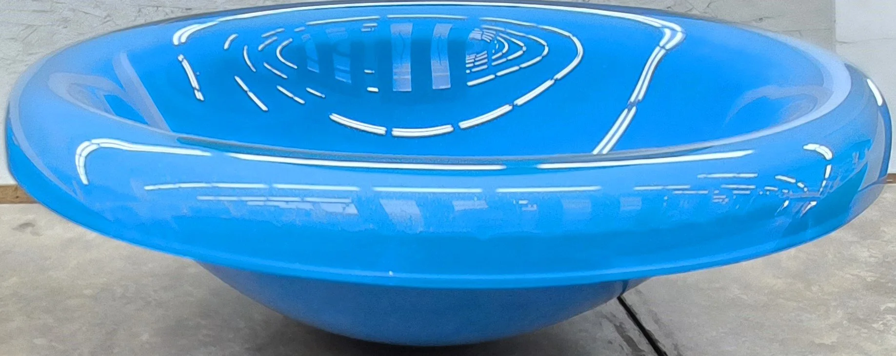Sky Blue Thick Topped Glass Bowl Vessel Sink