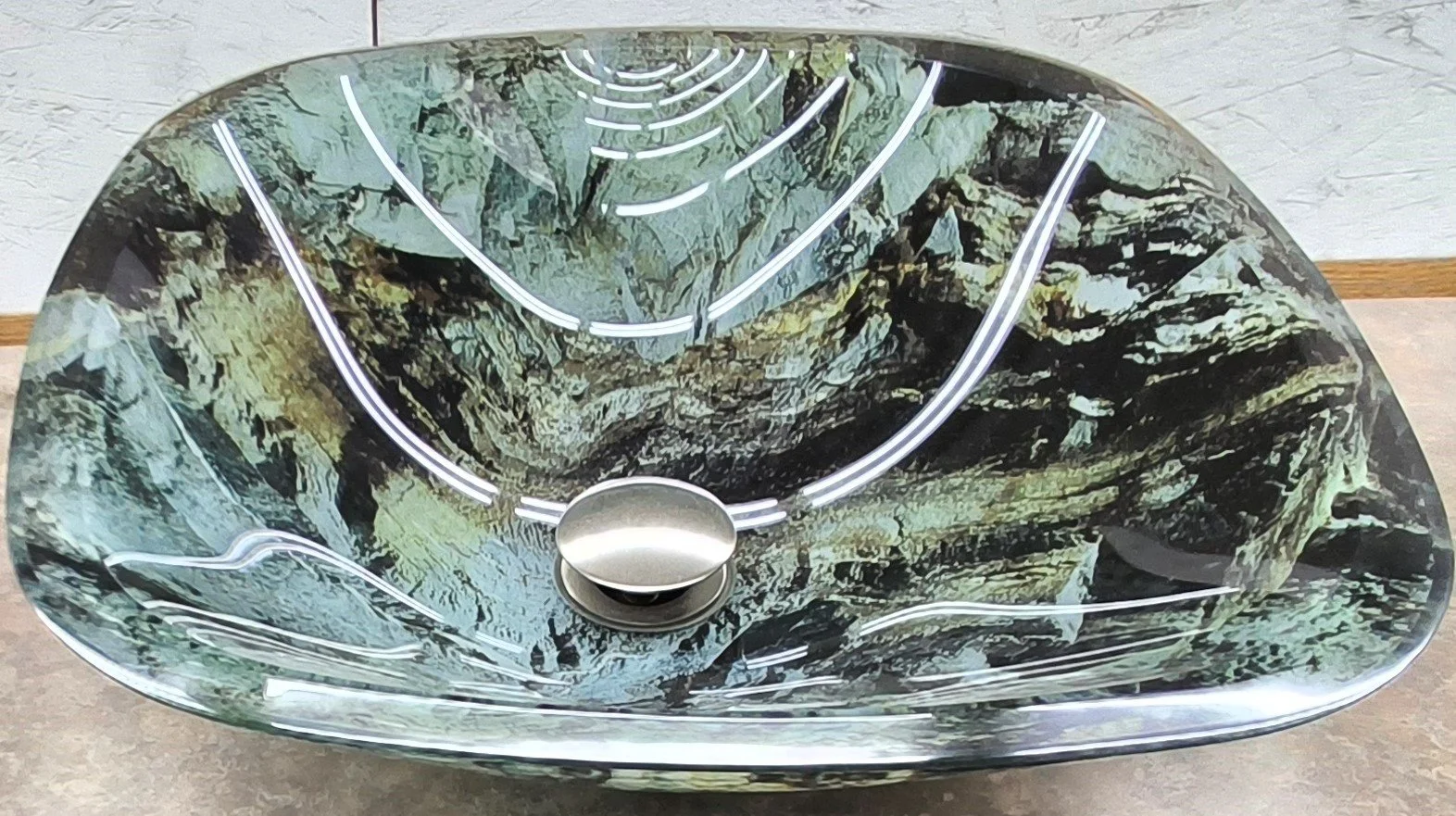 Rigid Limestone Glass Vessel Sink