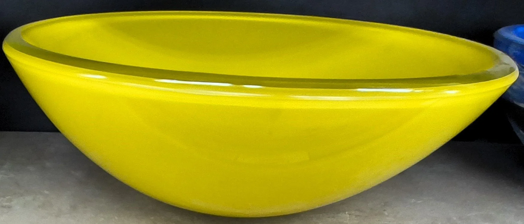 Deep Yellow Glass Bowl Vessel Sink
