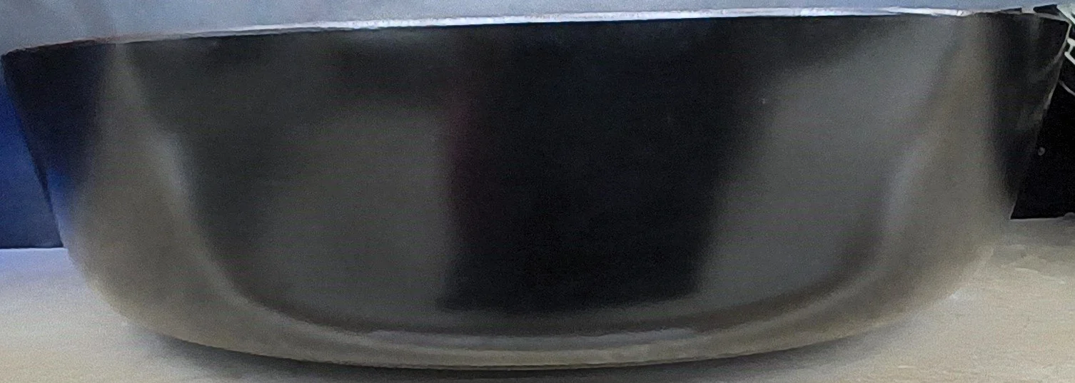 Black &amp; Red Round Glass Vessel Sink