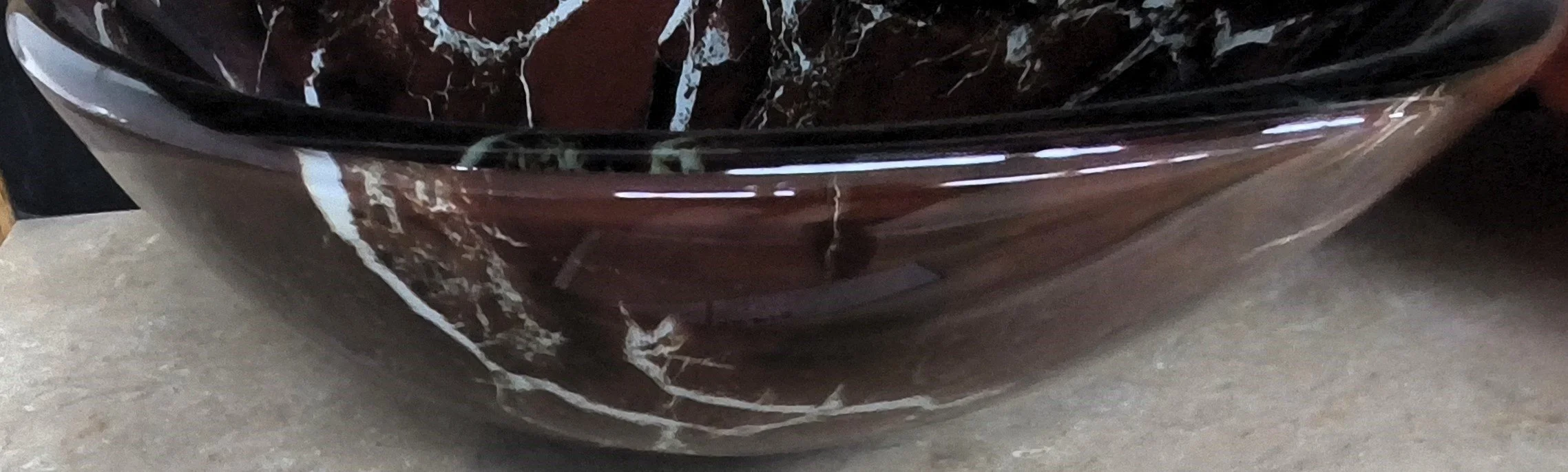 Three Color Seemed Storm Glass Vessel Sink