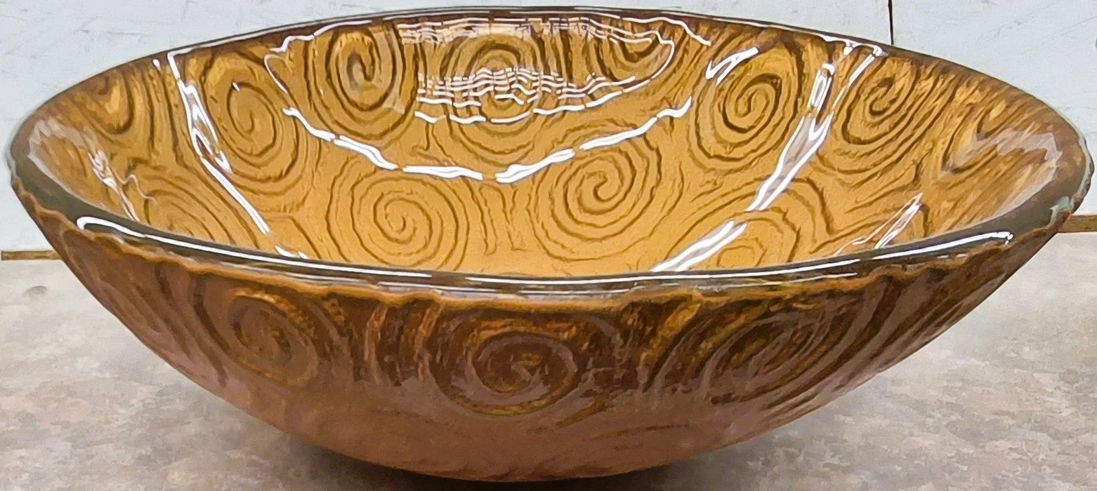 Copper Swirls Glass Vessel Sink
