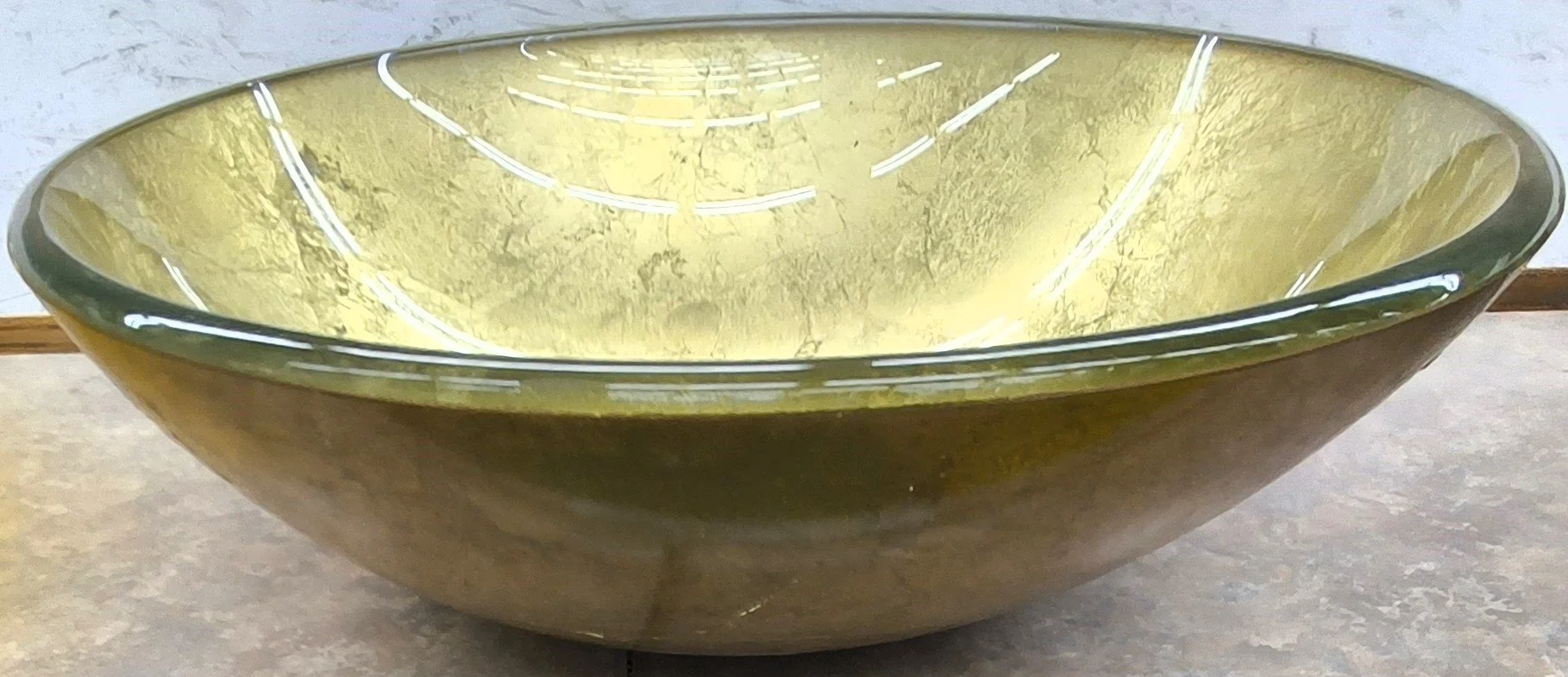 Clear Gold Plated Glass Vessel Sink