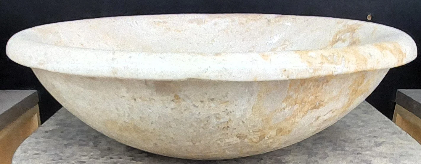 Light Beige Travertine Stone Vessel Sink