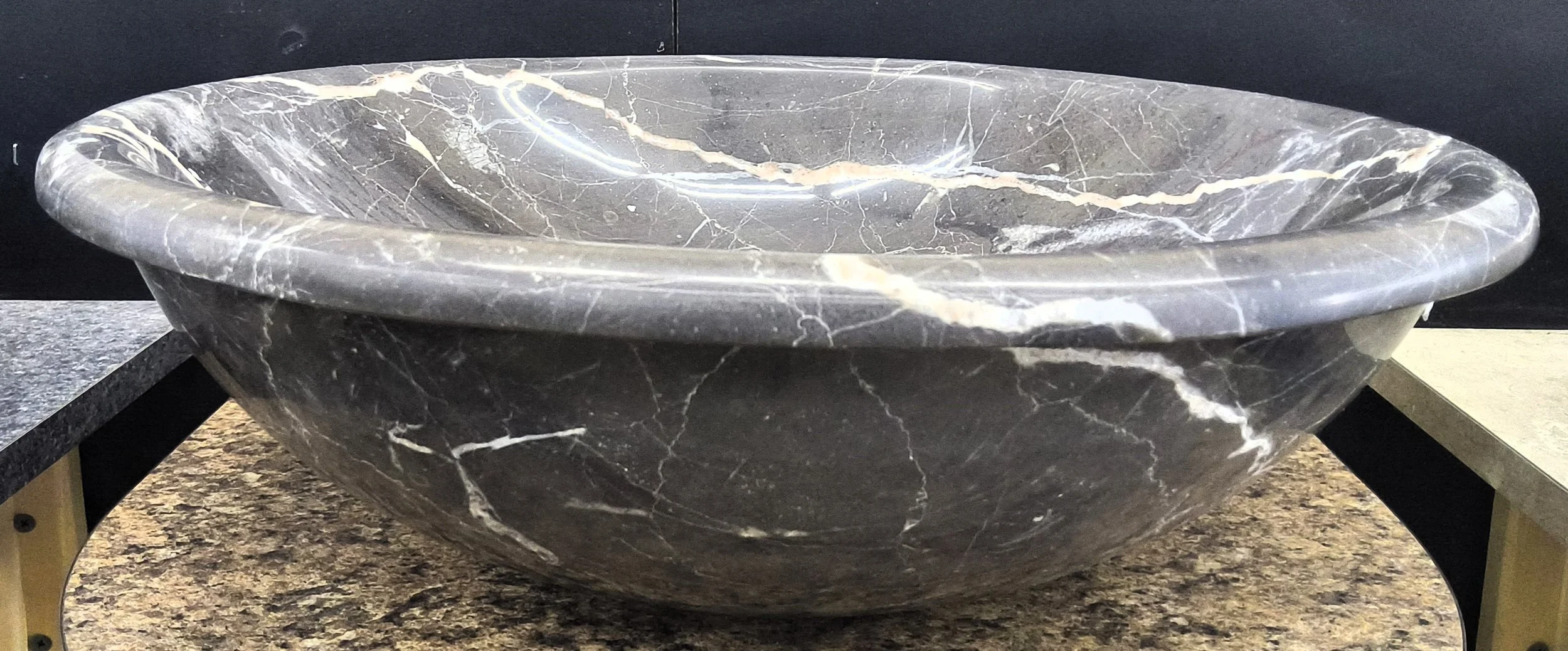 China Dark Emperador Stone Vessel Sink