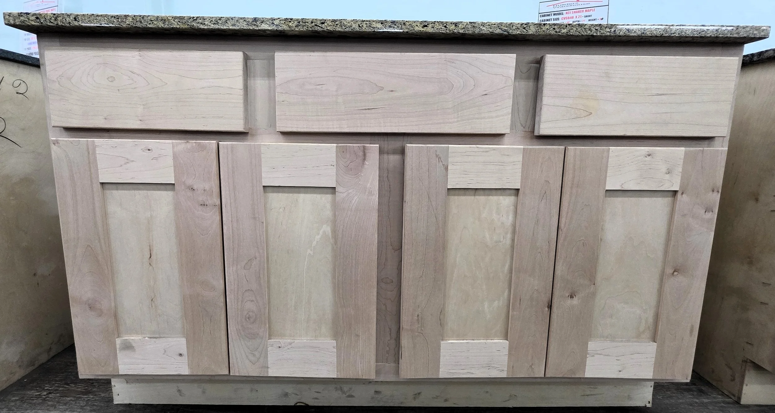 KCI Shaker Maple CVSB Unfinished Vanity