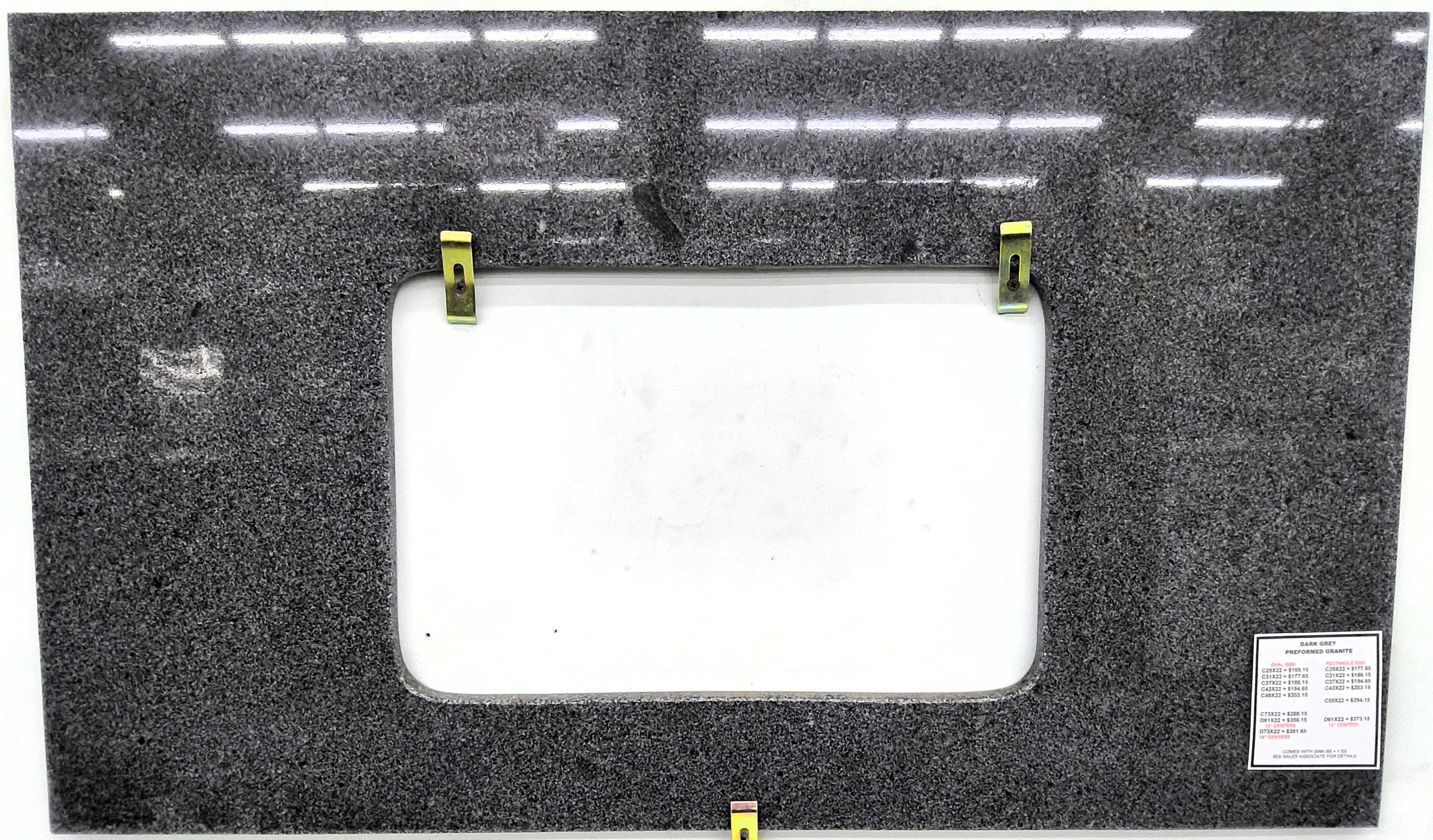Dark Grey Rectangle &amp; Oval Sink