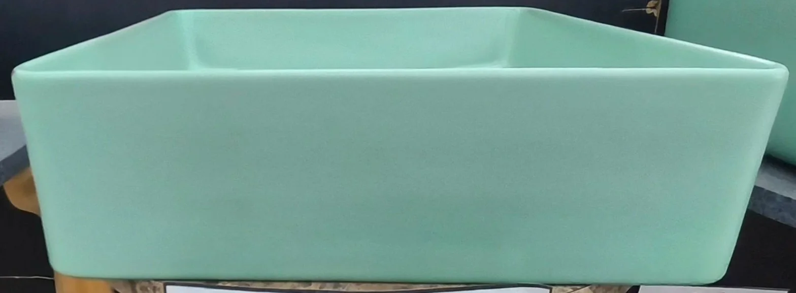Teal Square Hard edges Ves\sel Sink