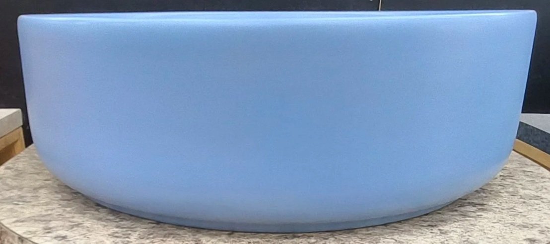 Lt Blue Circle Ceramic Vessel Sink
