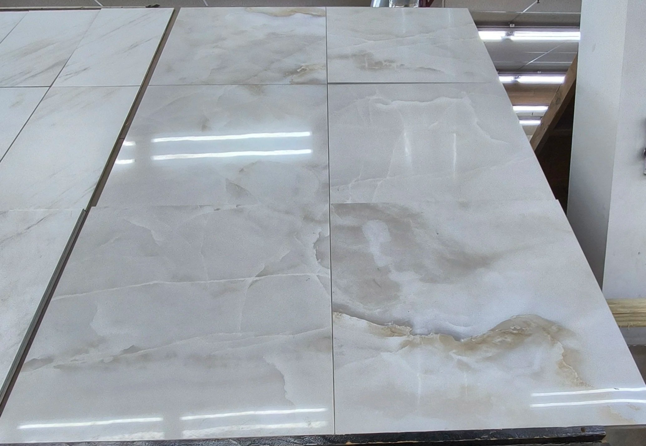 Onyx Ivory Polished  Grade-A Porcelain Flooring