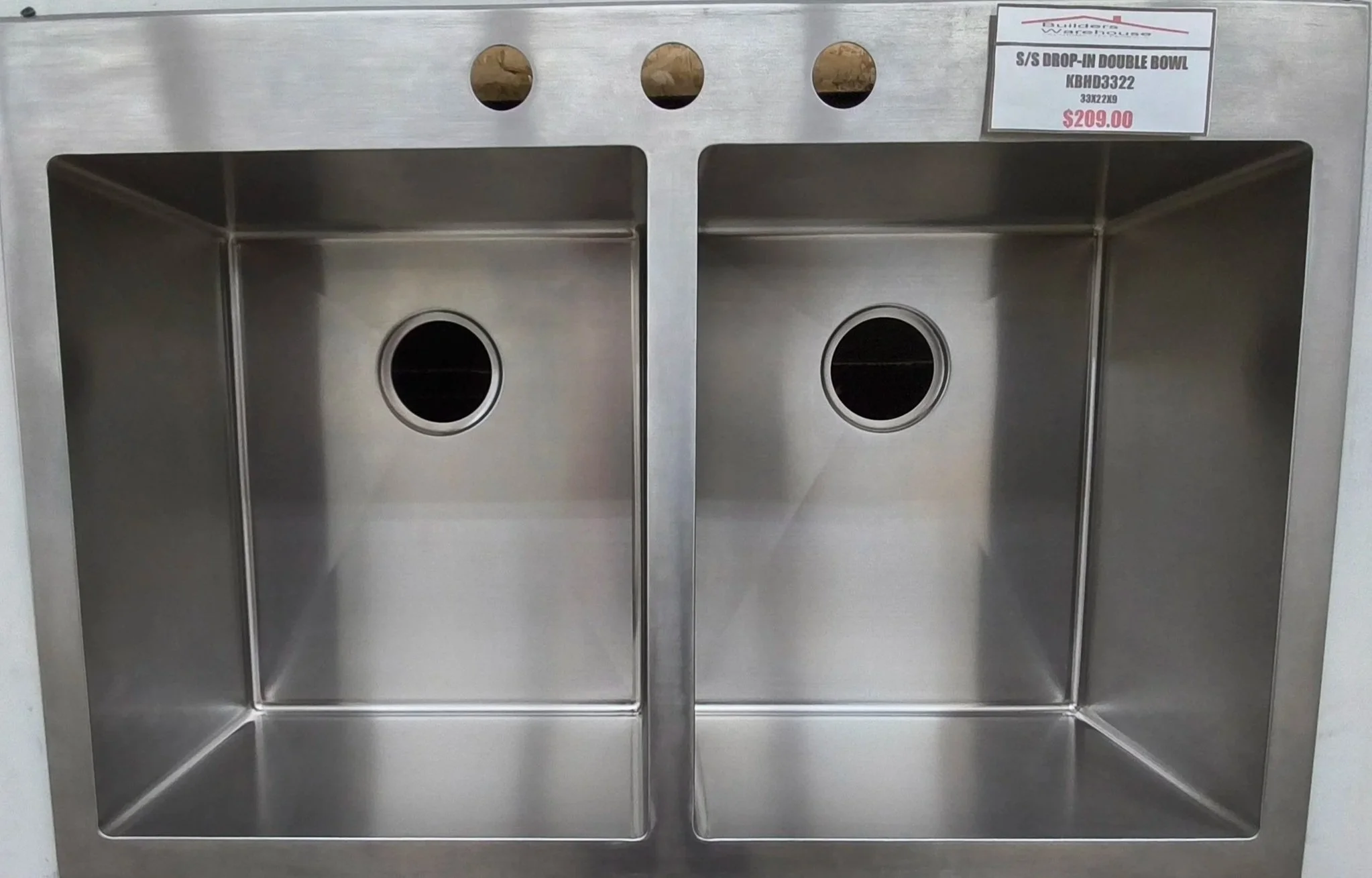 KBHD3322 Double Bowl Stainless Steel Drop-in Sink