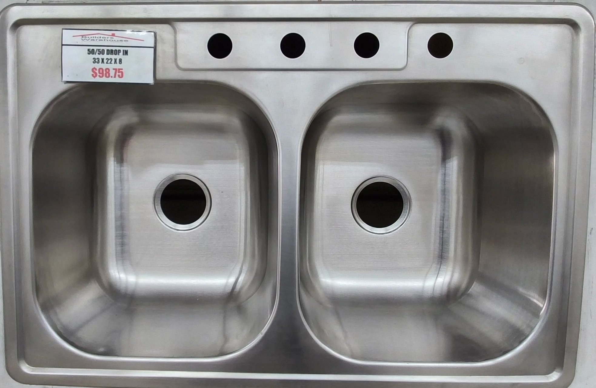 50/50 Stainless Steele Drop-in Sink