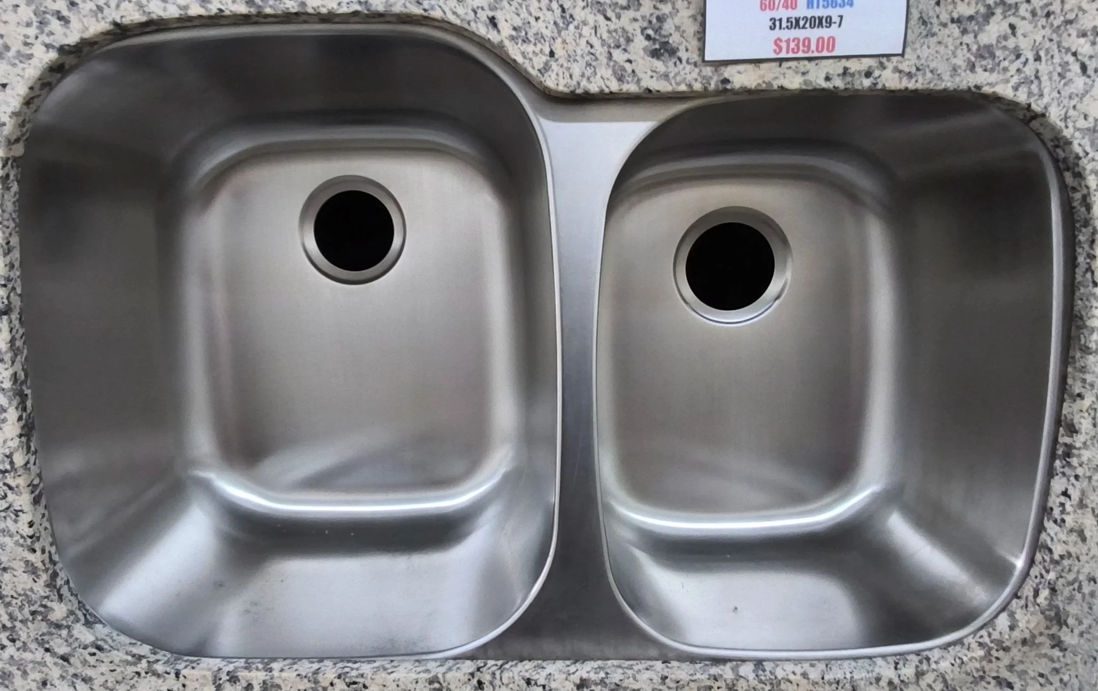 #2 Stainless Steele Undermount Sink 60/40