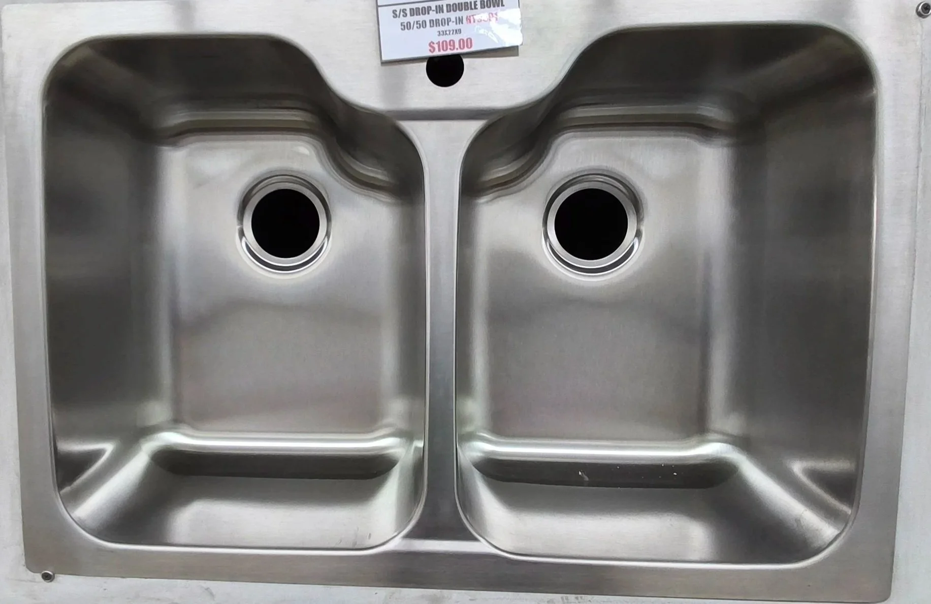 50/50 Double Bowl Stainless Steele Drop-in Sink