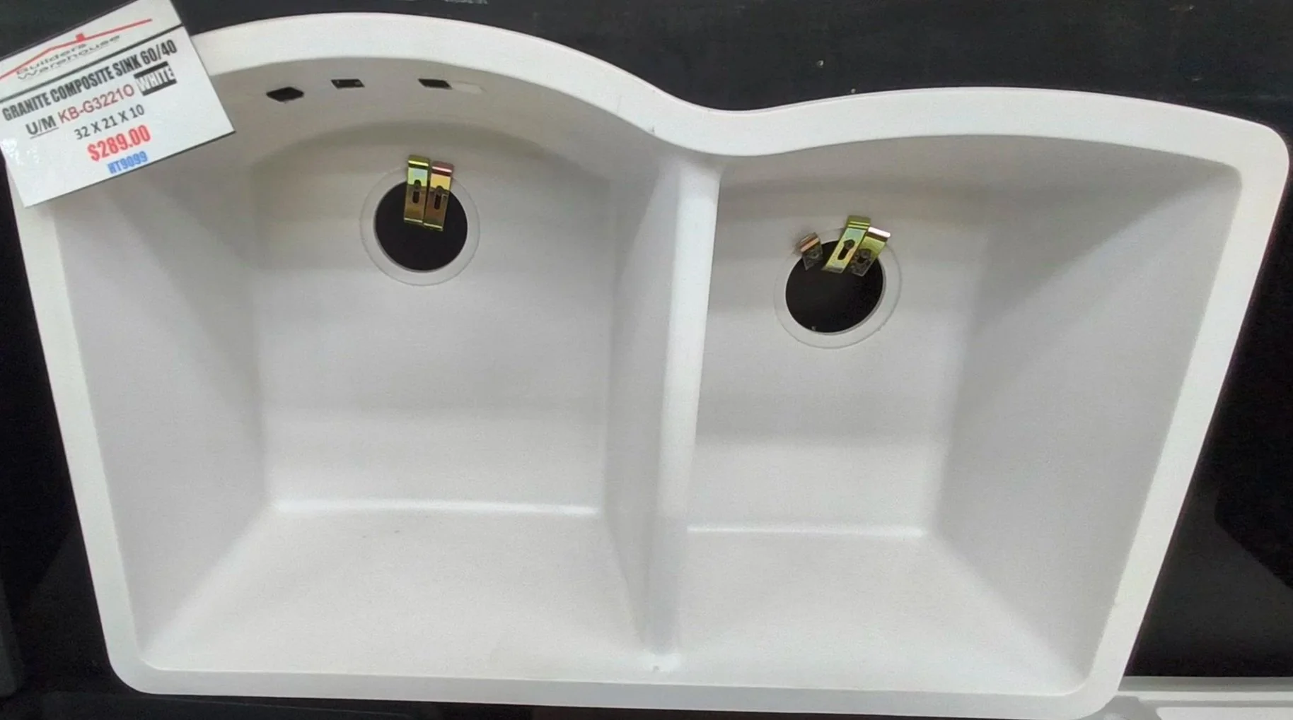White 60/40 KB-G32210 Granite Composite Undermount Sink