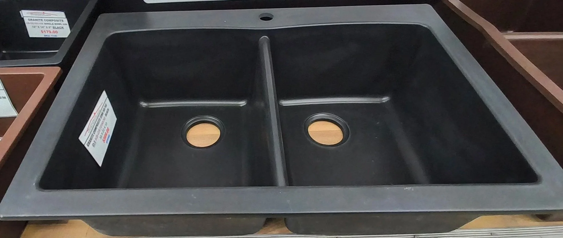Black 50/50 KB-GSTD Granite Composite Drop-in Sink